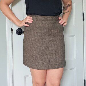 Olive Clothing - Ella Simple Check Mini Skirt, Brown